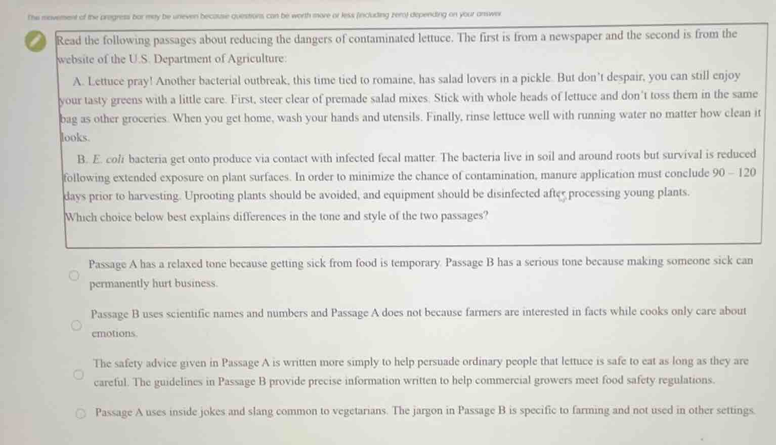 read the following passages about reducing the dangers of contaminated …
