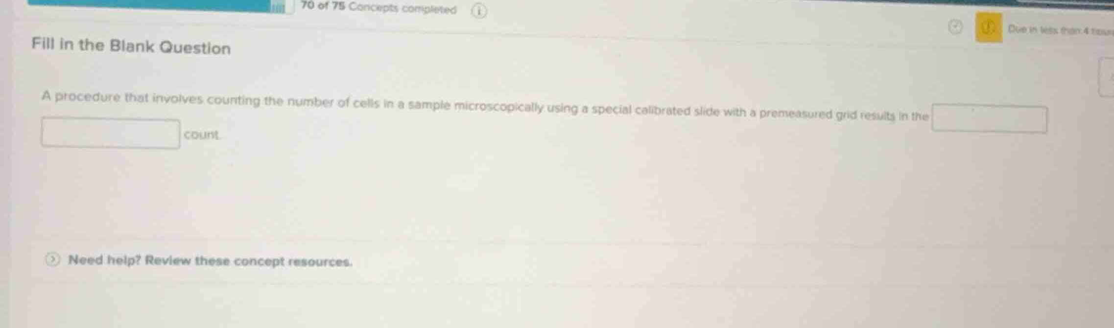 fill in the blank question a procedure that involves counting the numbe…