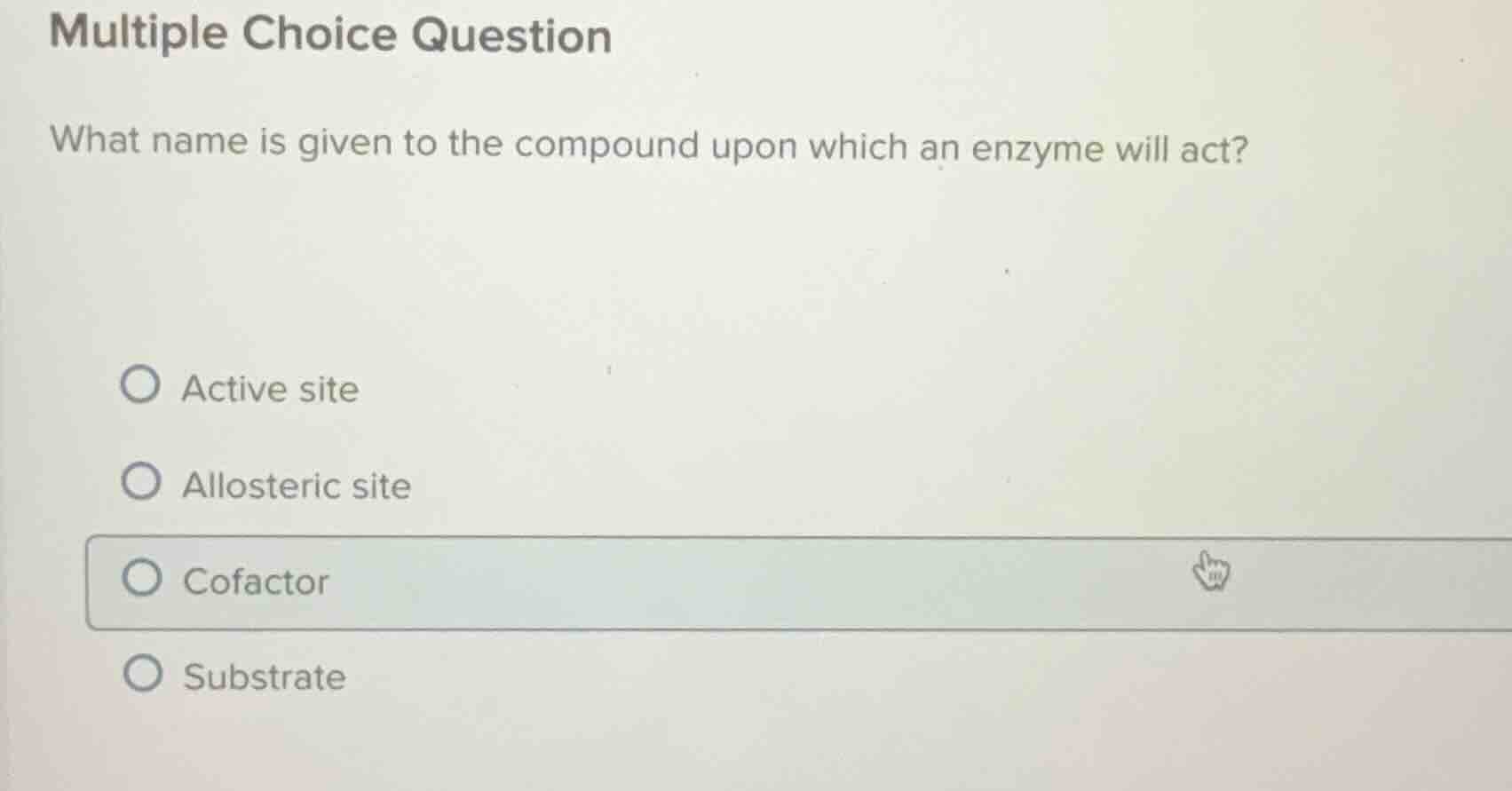multiple choice question what name is given to the compound upon which …