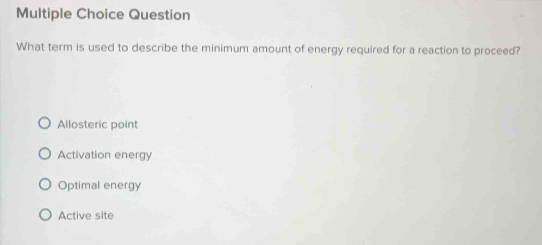 multiple choice question what term is used to describe the minimum amou…