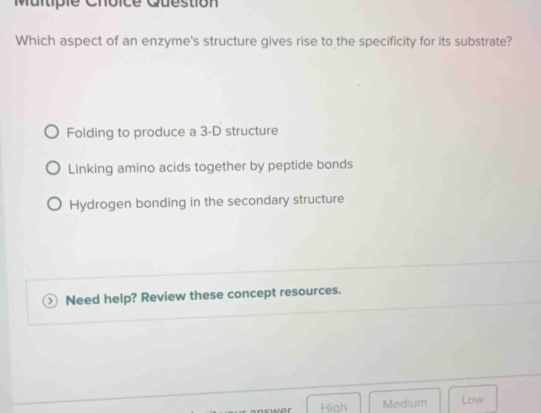 multiple choice question which aspect of an enzymes structure gives ris…