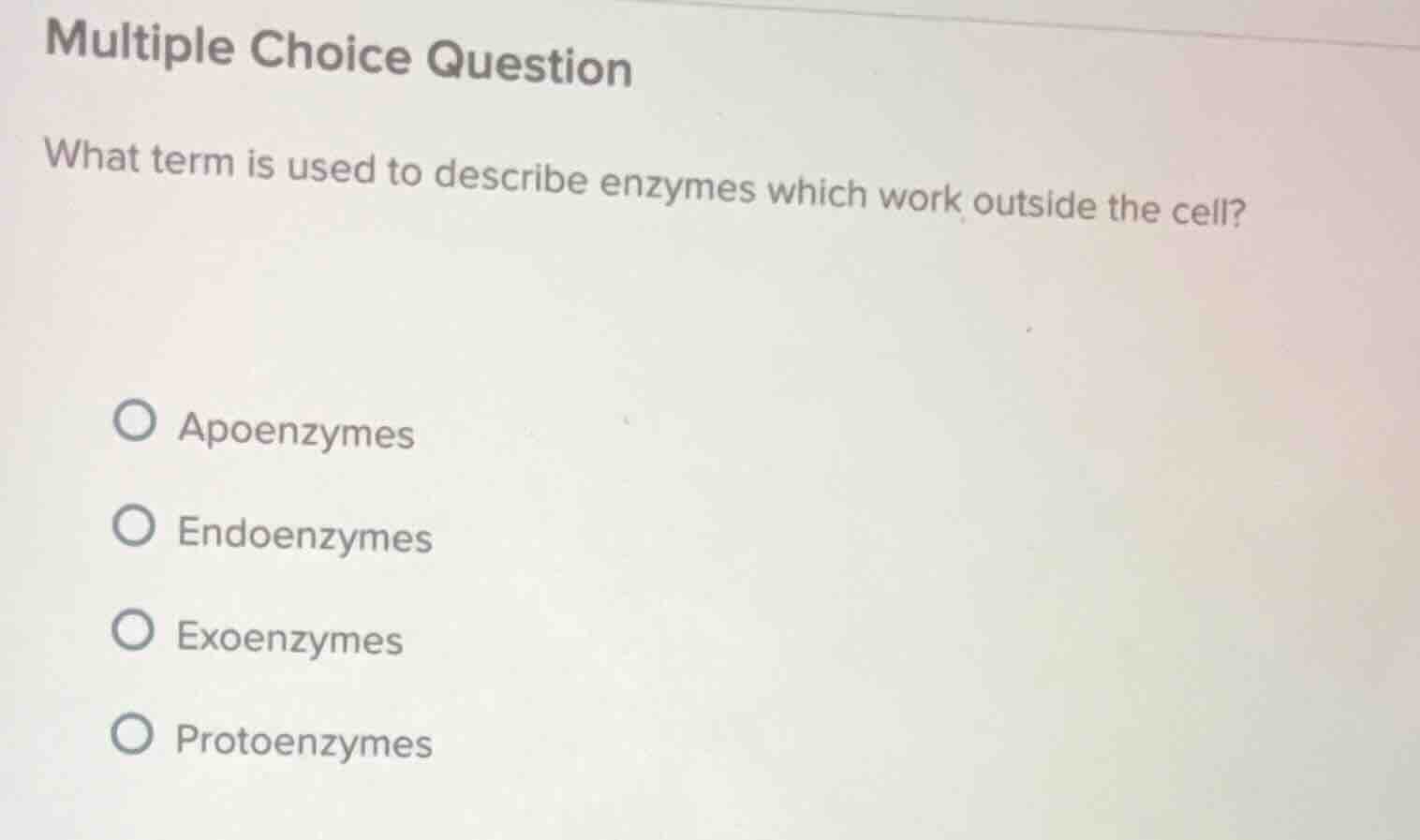multiple choice question what term is used to describe enzymes which wo…