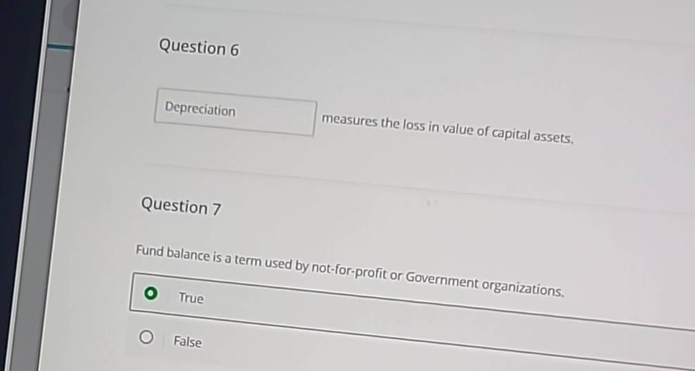 question 6 depreciation measures the loss in value of capital assets. q…