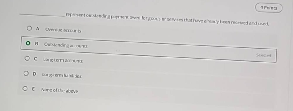 represent outstanding payment owed for goods or services that have alre…