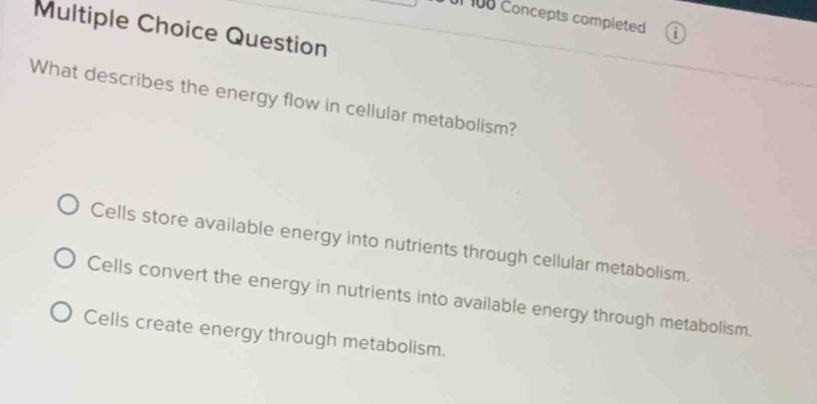 multiple choice question what describes the energy flow in cellular met…