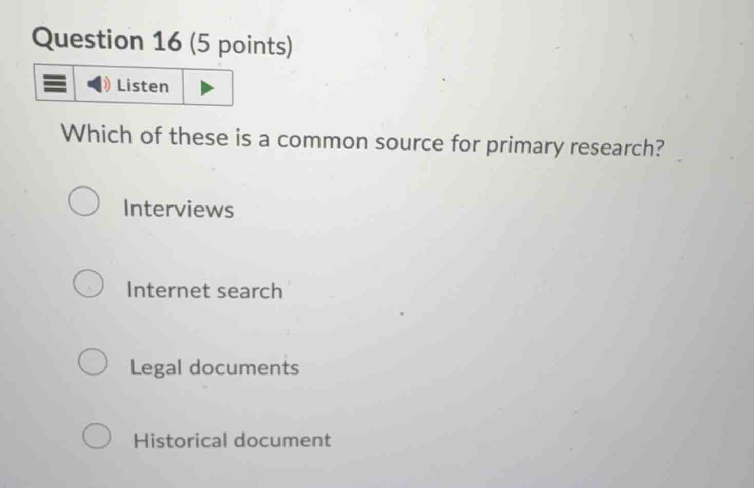 question 16 (5 points) which of these is a common source for primary re…