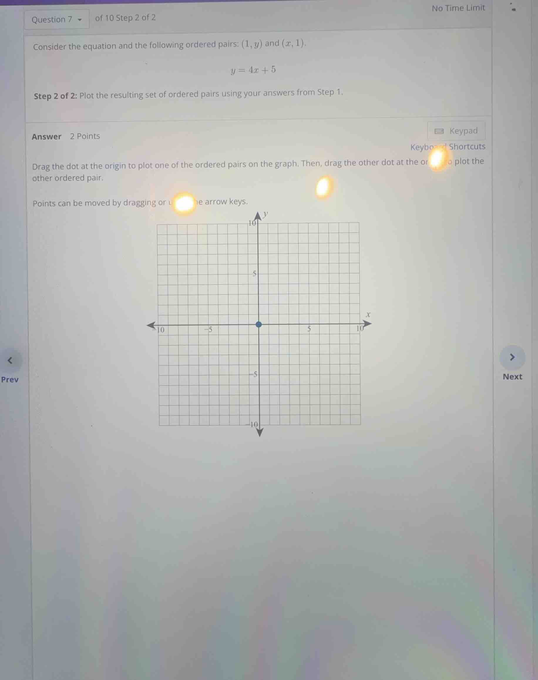 consider the equation and the following ordered pairs: \\((1, y)\\) and…