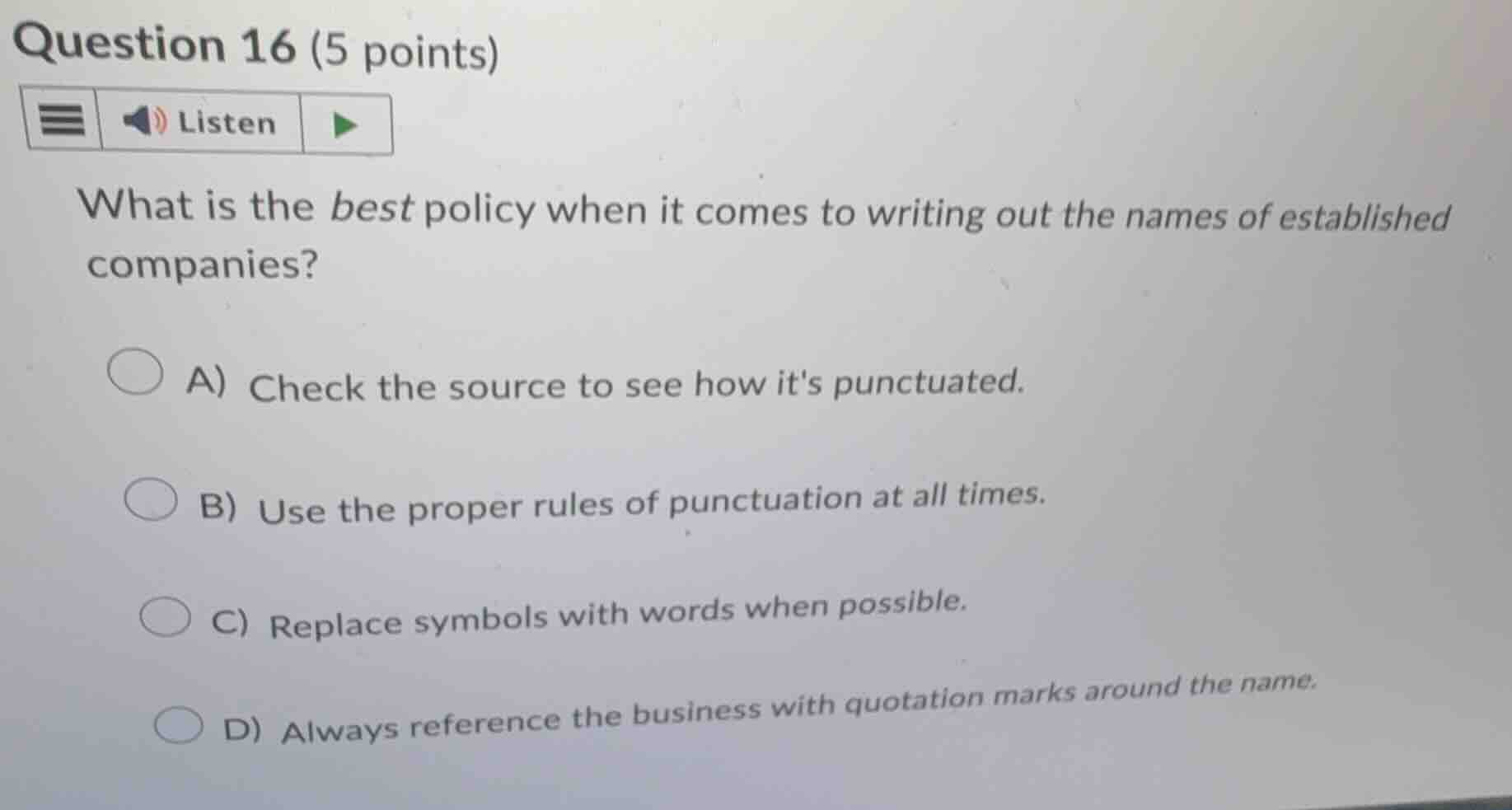 what is the best policy when it comes to writing out the names of estab…