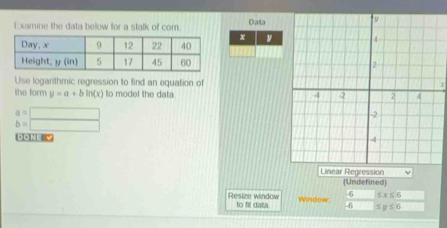 examine the data below for a stalk of corn. \\begin{tabular}{|l|c|c|c|c…
