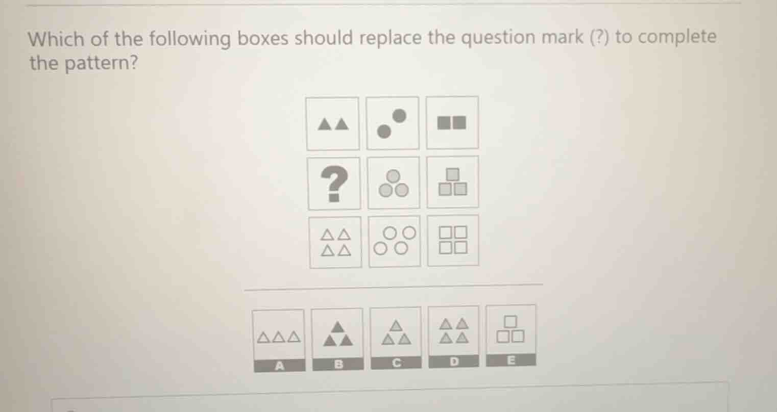 which of the following boxes should replace the question mark (?) to co…