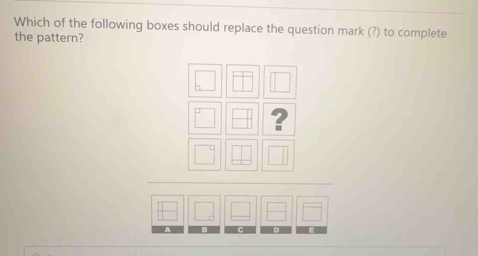 which of the following boxes should replace the question mark (?) to co…