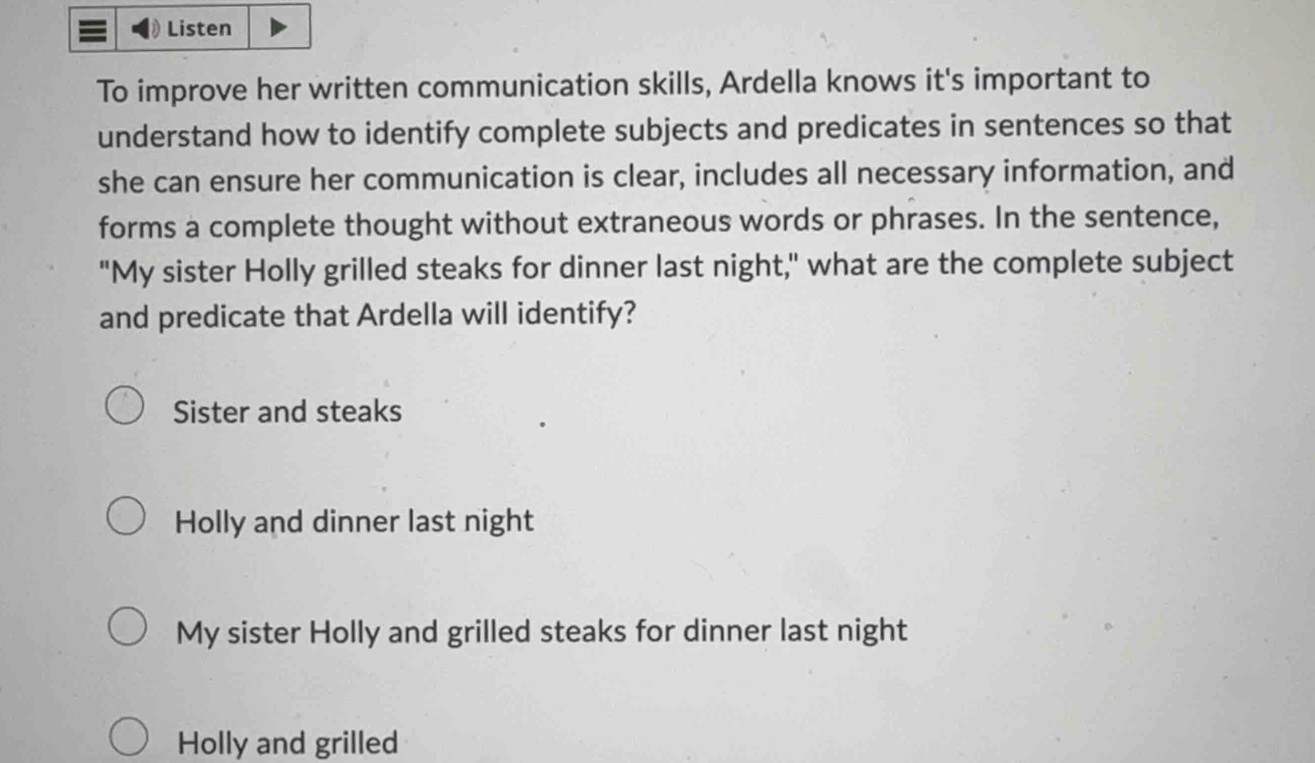 to improve her written communication skills, ardella knows its importan…