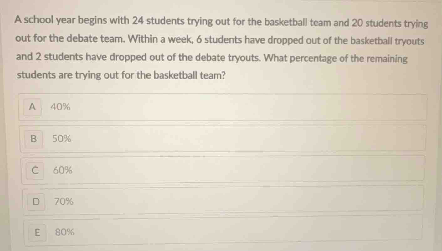 a school year begins with 24 students trying out for the basketball tea…