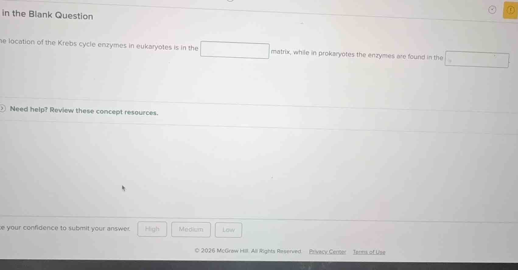 fill in the blank question the location of the krebs cycle enzymes in e…