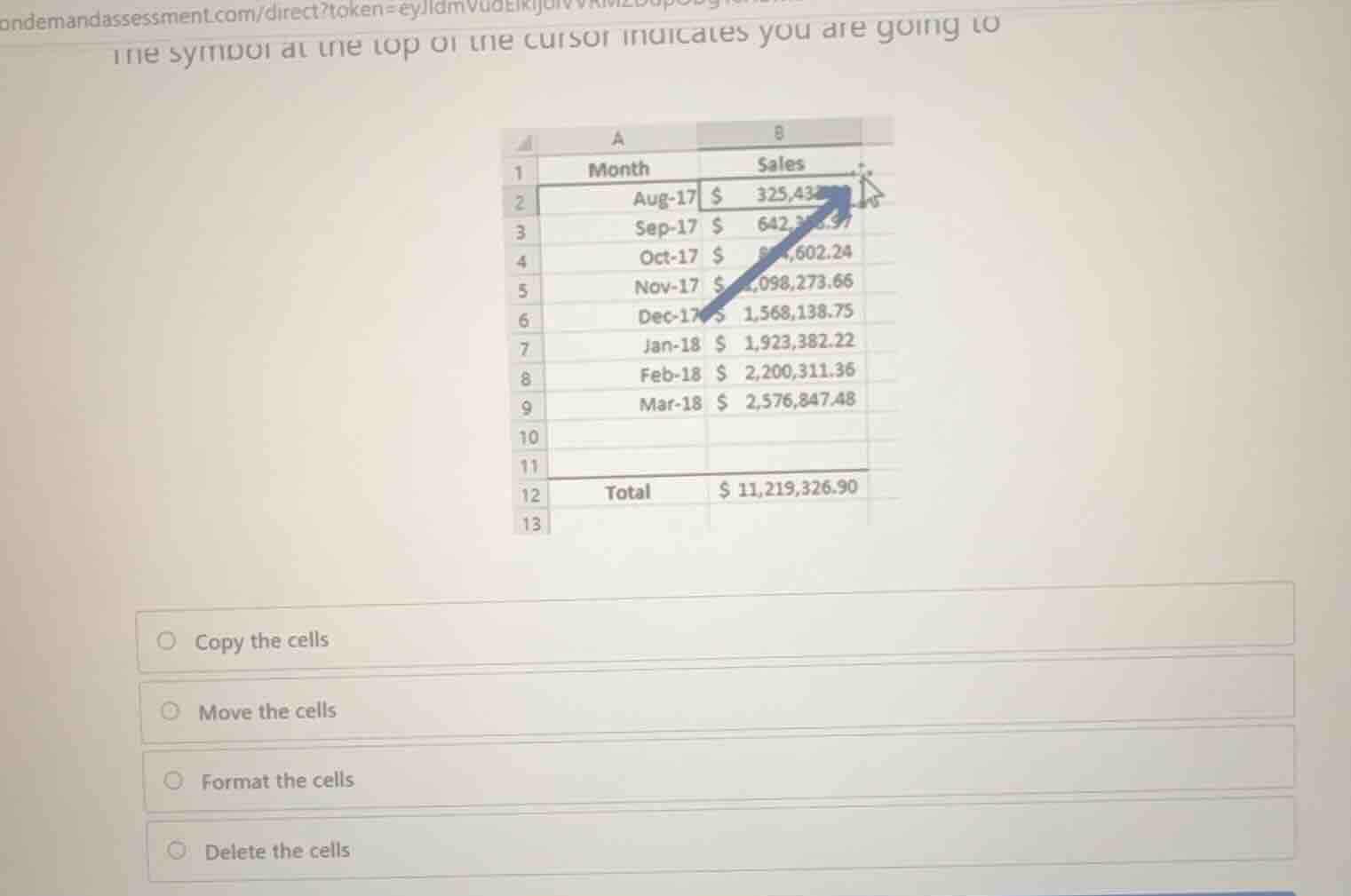 the symbol at the top of the cursor indicates you are going to copy the…