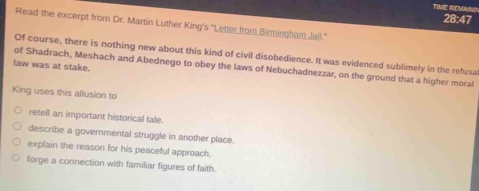 read the excerpt from dr. martin luther kings \letter from birmingham j…