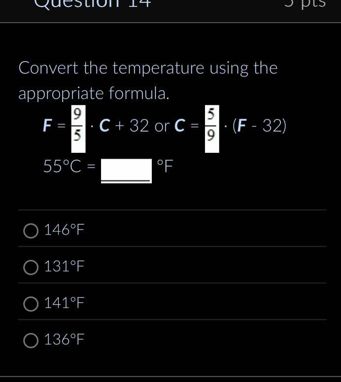 convert the temperature using the appropriate formula. \\(f = \\frac{9}…