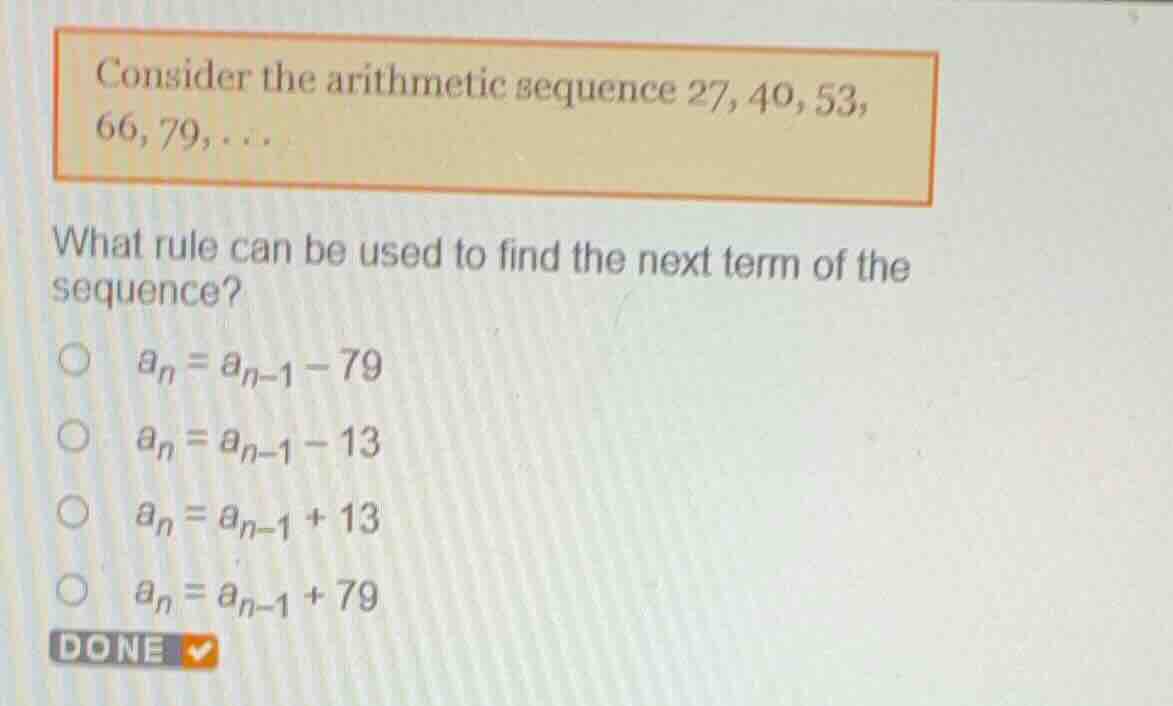 consider the arithmetic sequence \\(27, 40, 53, 66, 79, \\dots\\) what …
