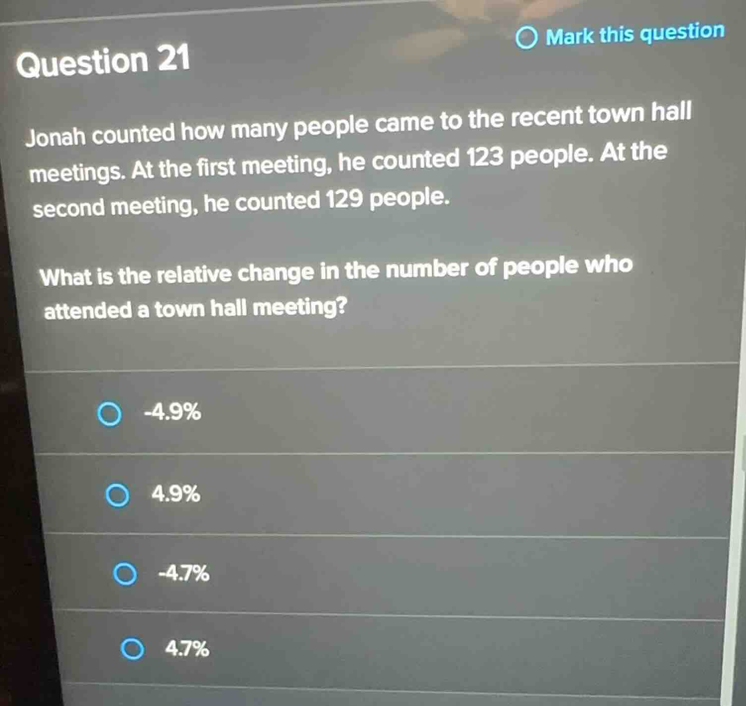 question 21 jonah counted how many people came to the recent town hall …