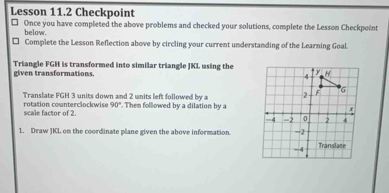 lesson 11.2 checkpoint once you have completed the above problems and c…