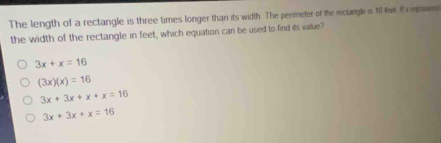 the length of a rectangle is three times longer than its width. the per…