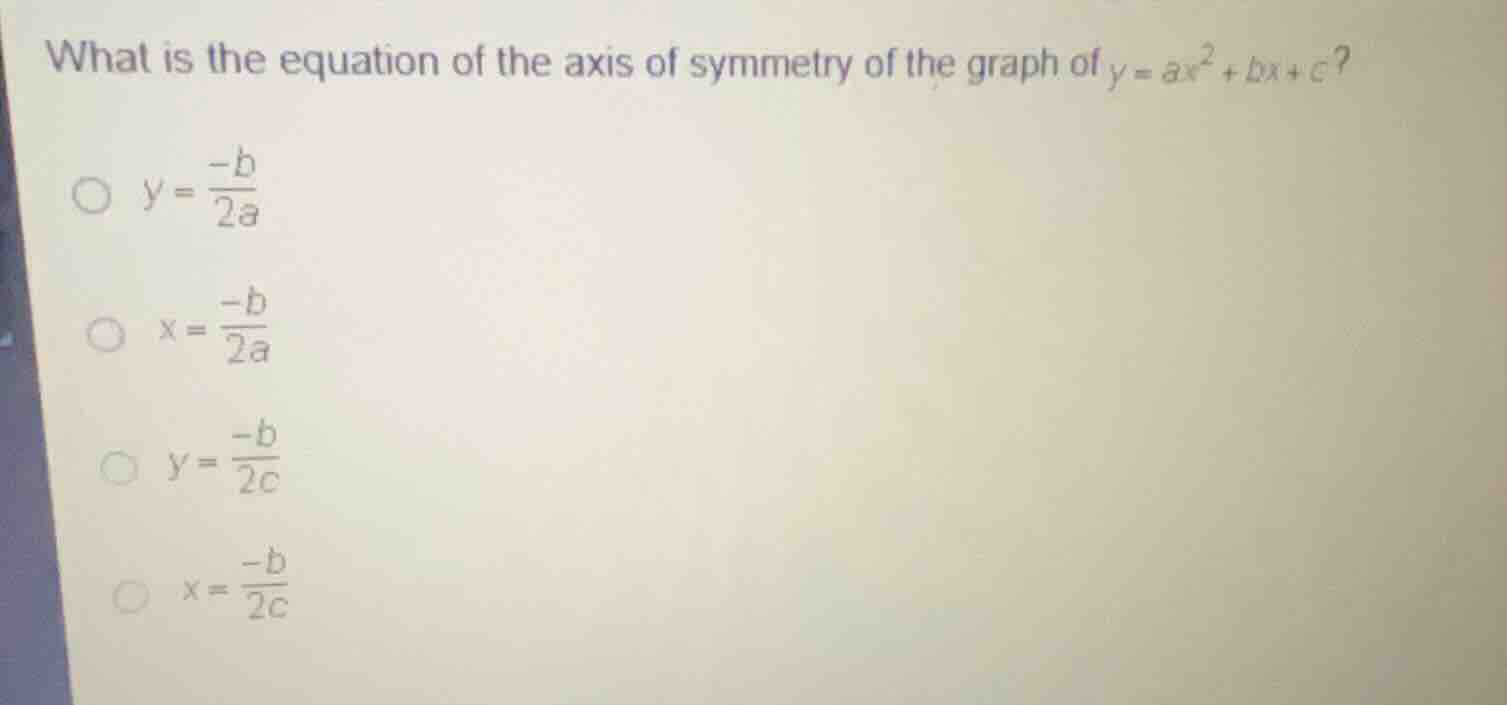 what is the equation of the axis of symmetry of the graph of (y = ax^2 …