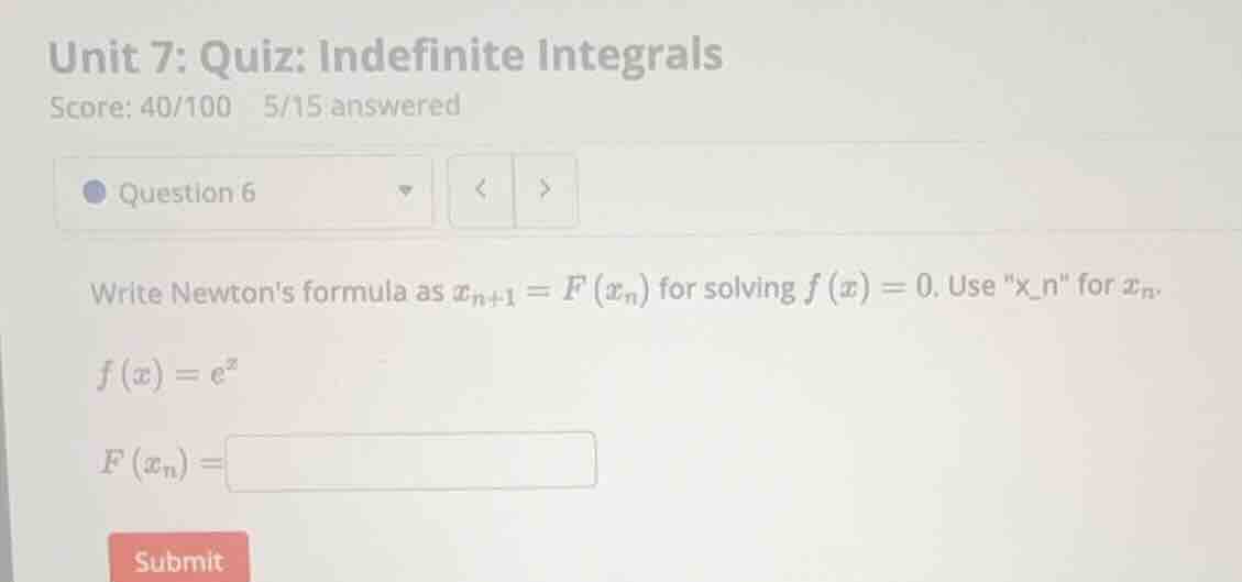 write newtons formula as \\(x_{n+1} = f(x_n)\\) for solving \\(f(x) = 0…