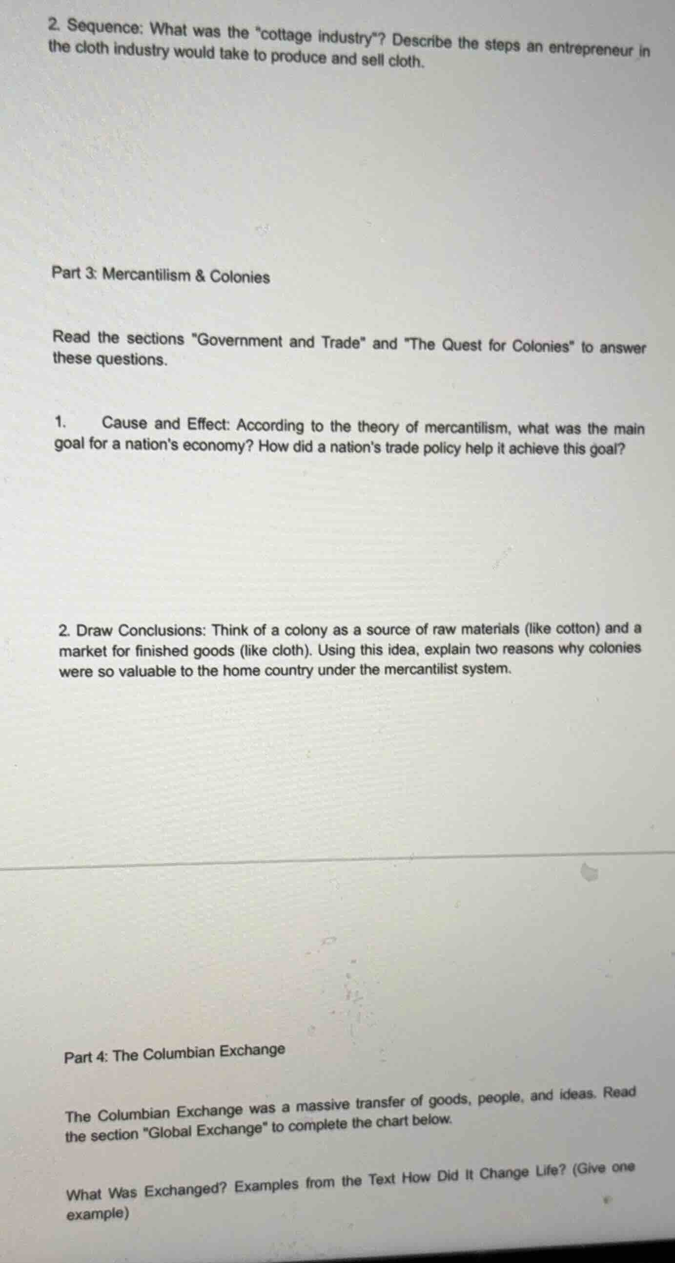 2. sequence: what was the \cottage industry\? describe the steps an ent…