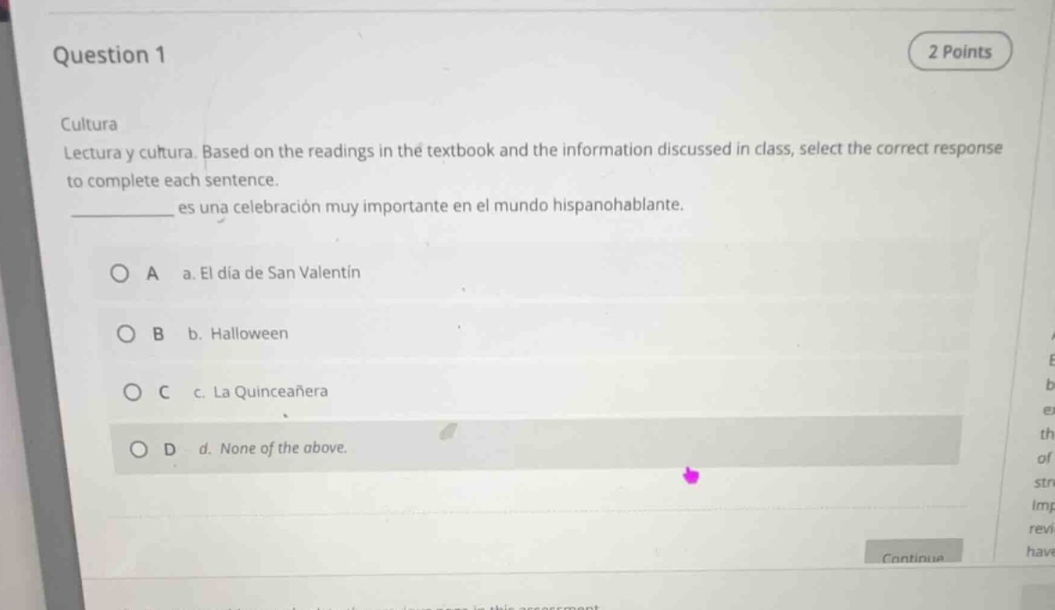 question 1 2 points cultura lectura y cultura. based on the readings in…