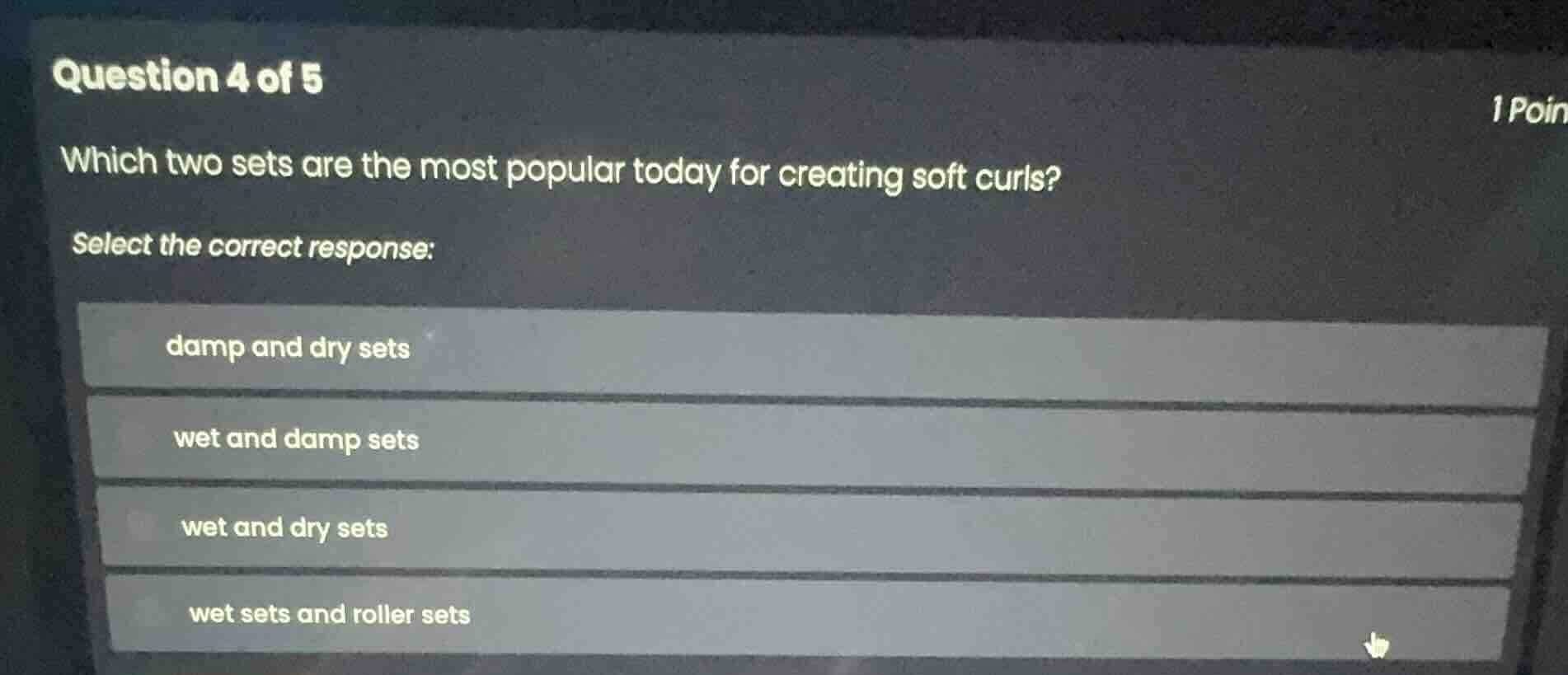 question 4 of 5 which two sets are the most popular today for creating …