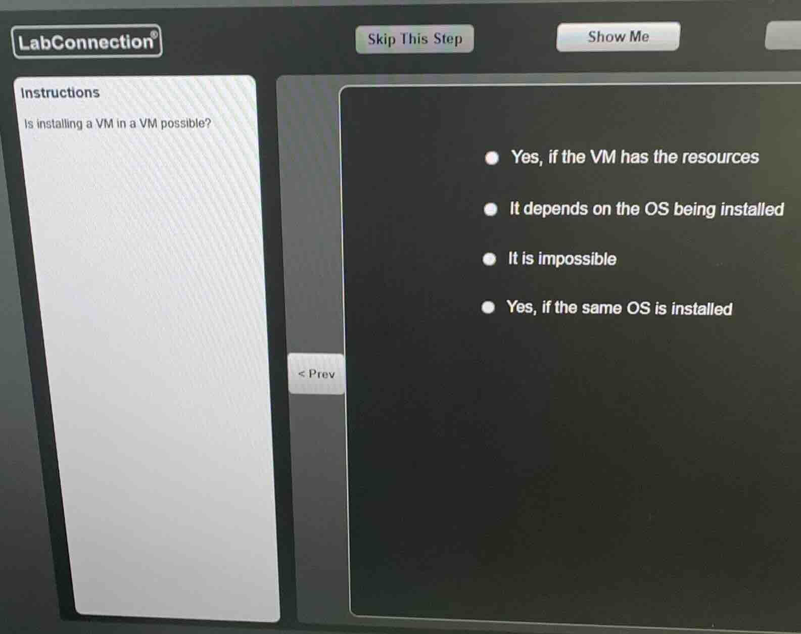 instructions is installing a vm in a vm possible? - yes, if the vm has …