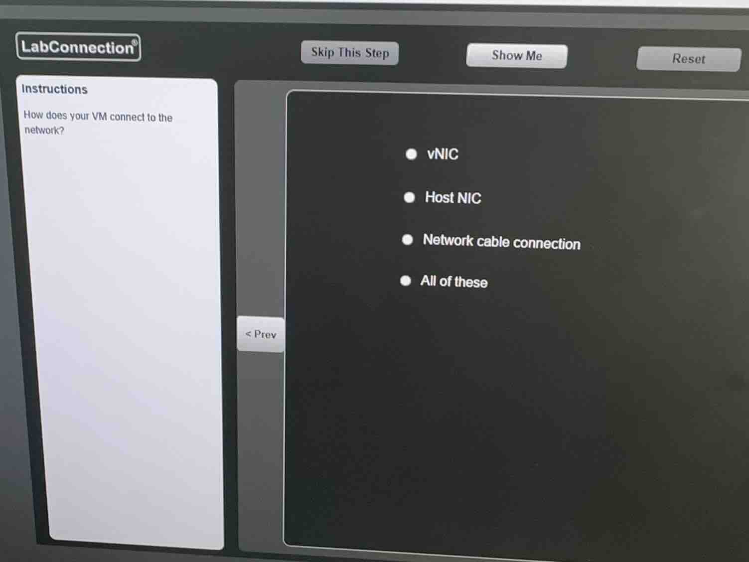 instructions how does your vm connect to the network? - vnic - host nic…