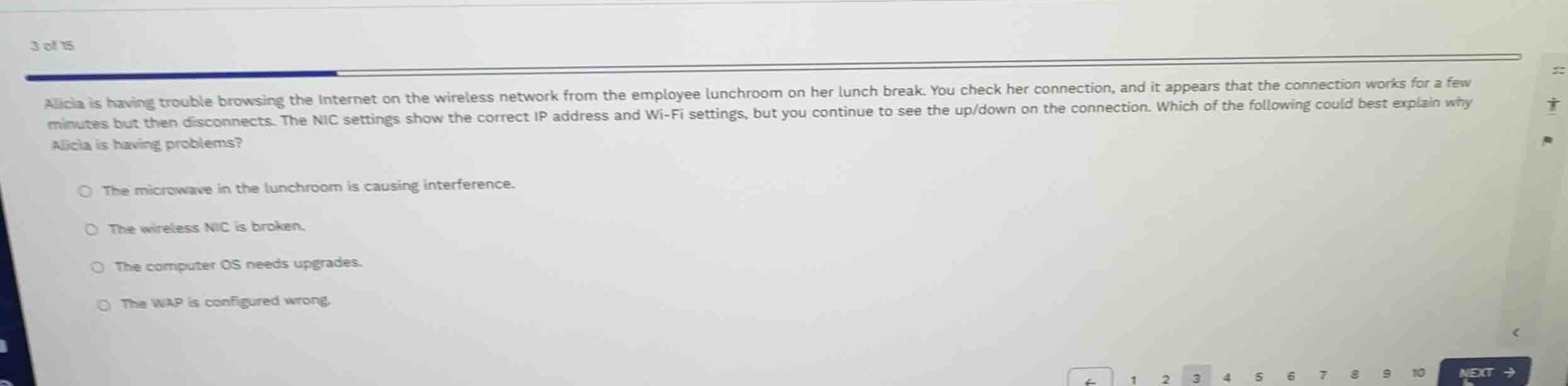 alicia is having trouble browsing the internet on the wireless network …