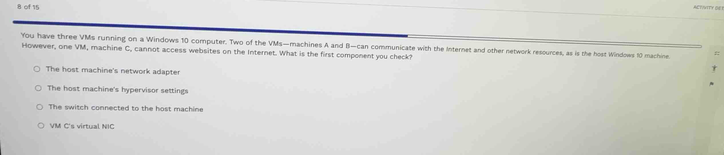 you have three vms running on a windows 10 computer. two of the vms-mac…