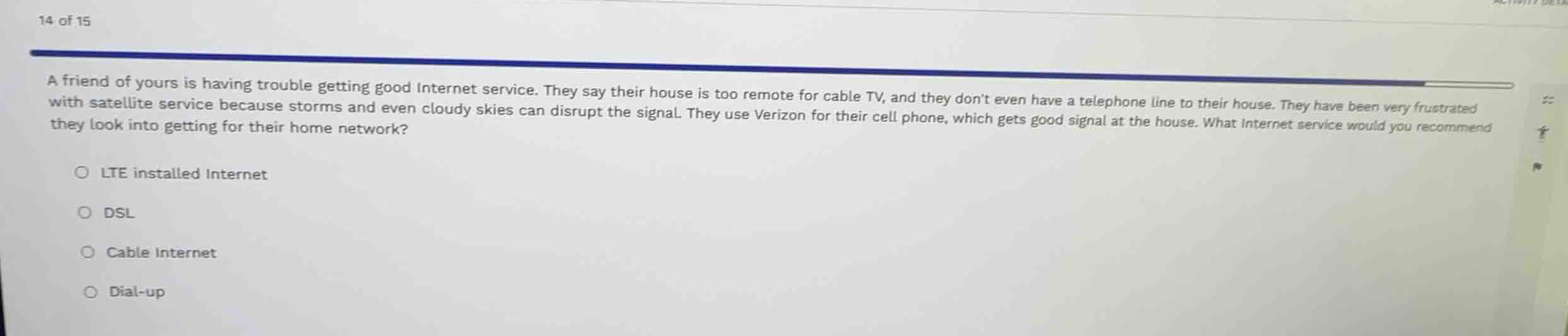 a friend of yours is having trouble getting good internet service. they…