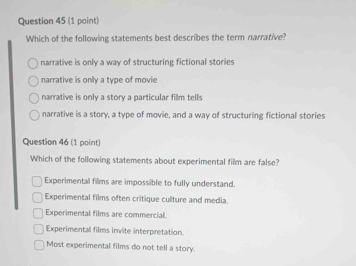 question 45 (1 point) which of the following statements best describes …