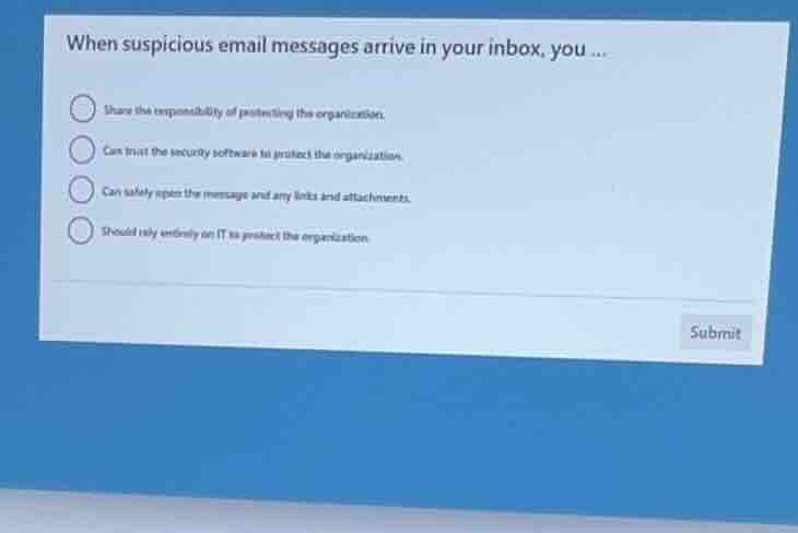 when suspicious email messages arrive in your inbox, you ... share the …