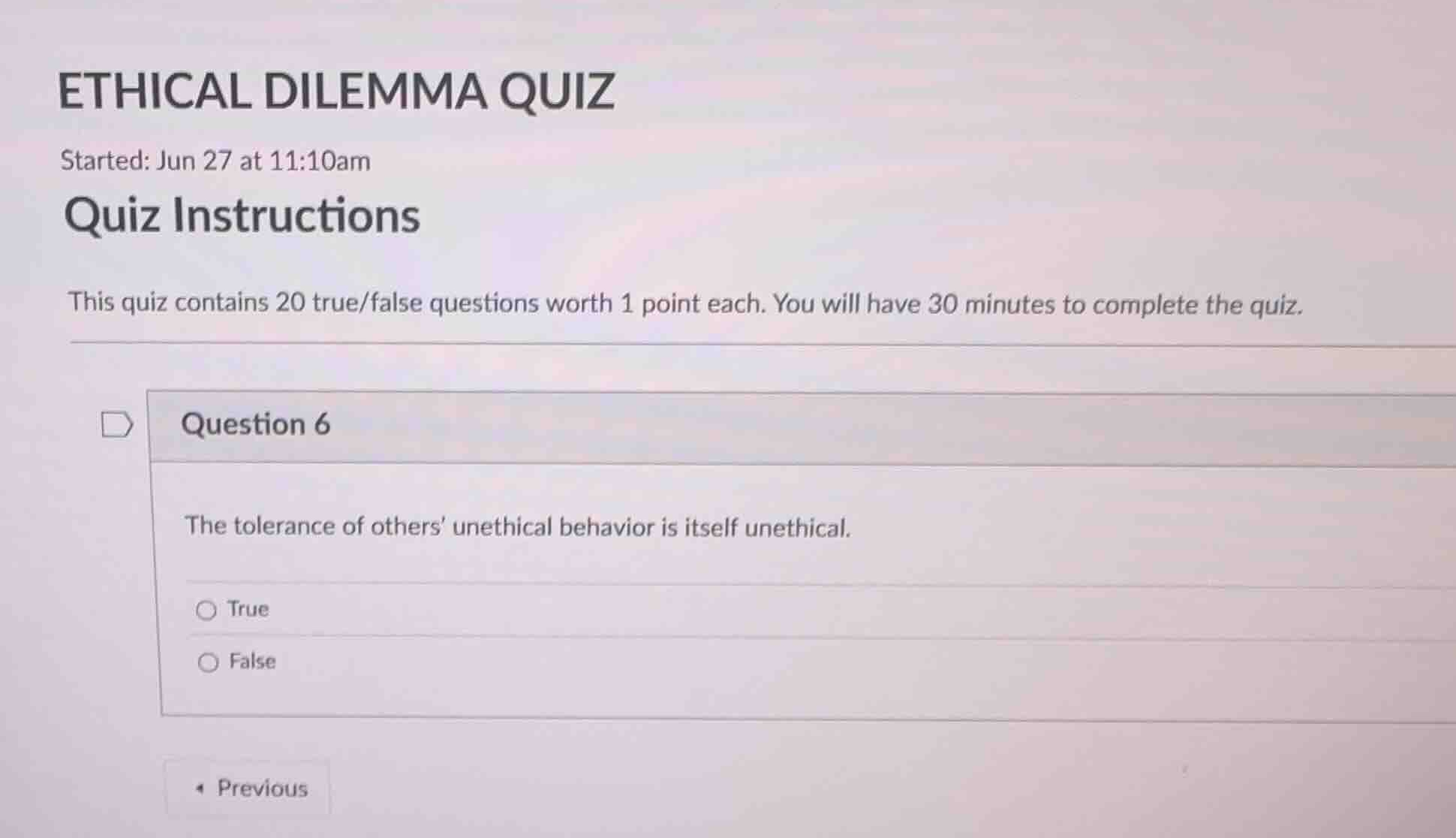 ethical dilemma quiz started: jun 27 at 11:10am quiz instructions this …
