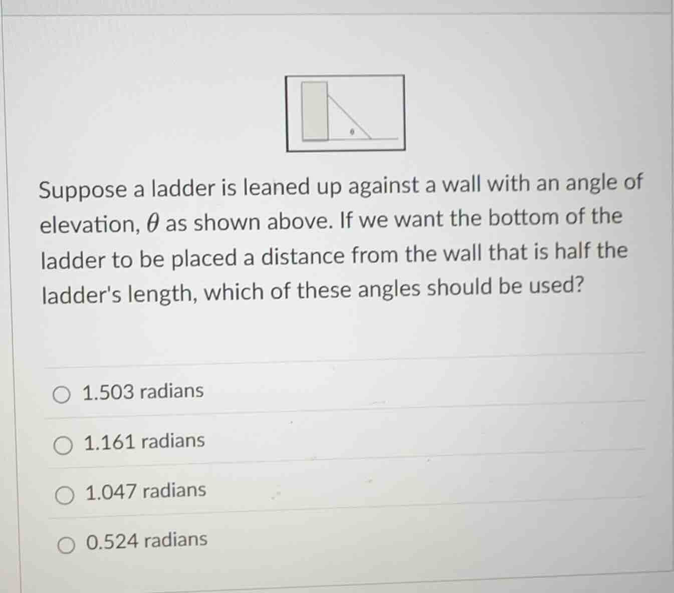 suppose a ladder is leaned up against a wall with an angle of elevation…