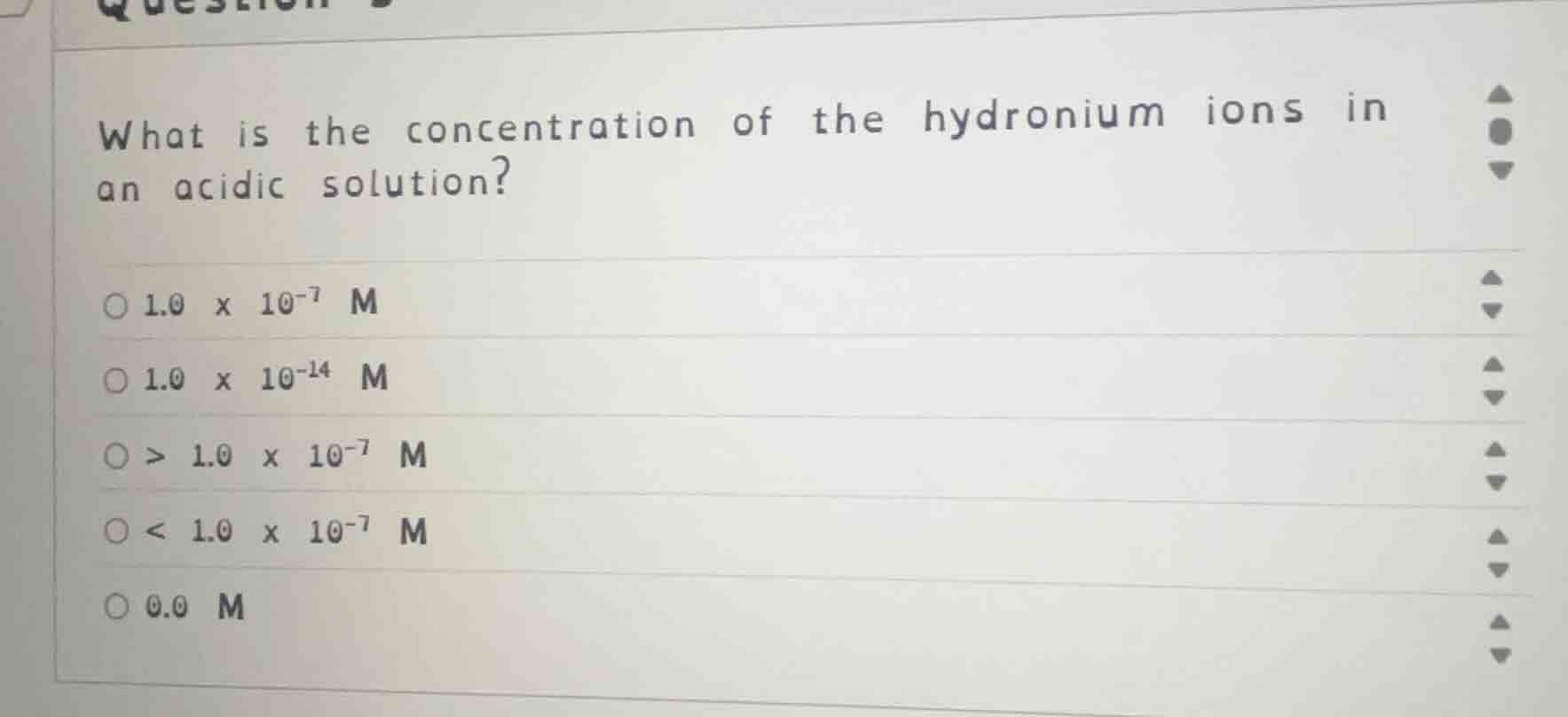 what is the concentration of the hydronium ions in an acidic solution? …