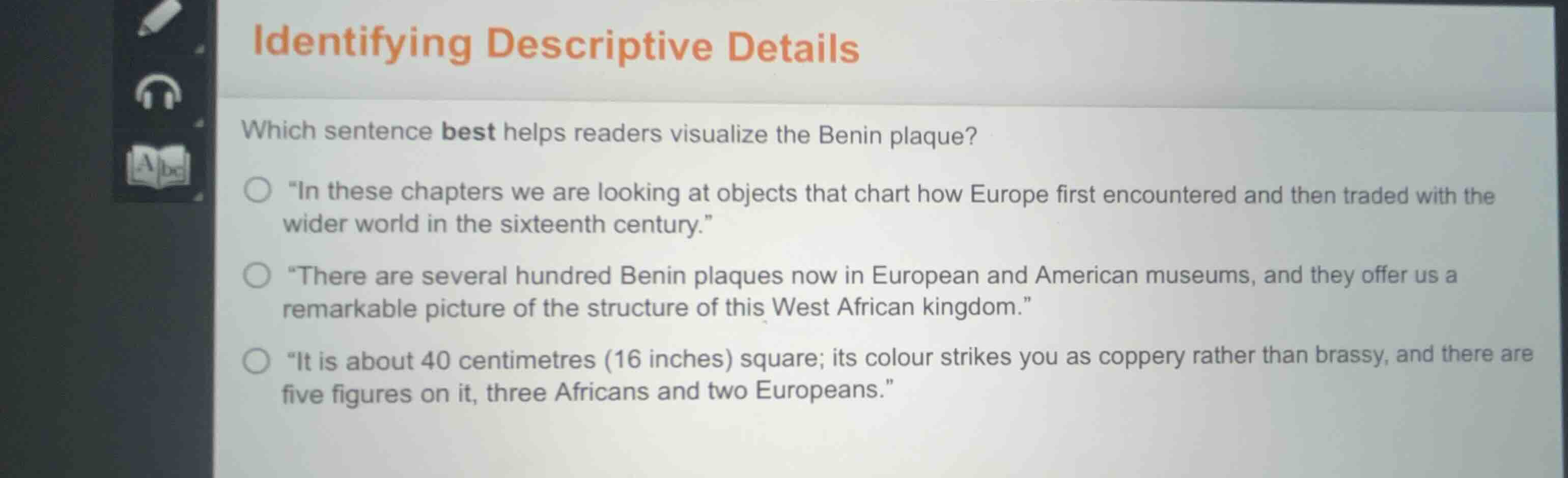 identifying descriptive details which sentence best helps readers visua…