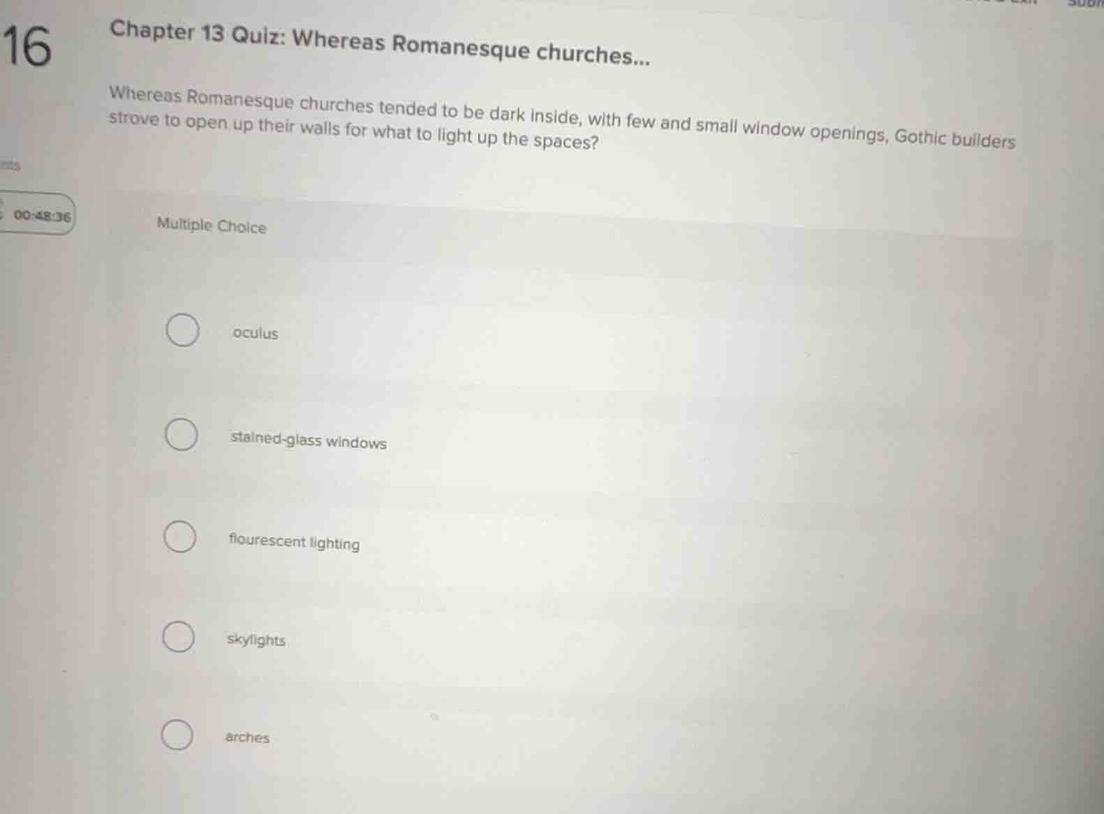 chapter 13 quiz: whereas romanesque churches... whereas romanesque chur…