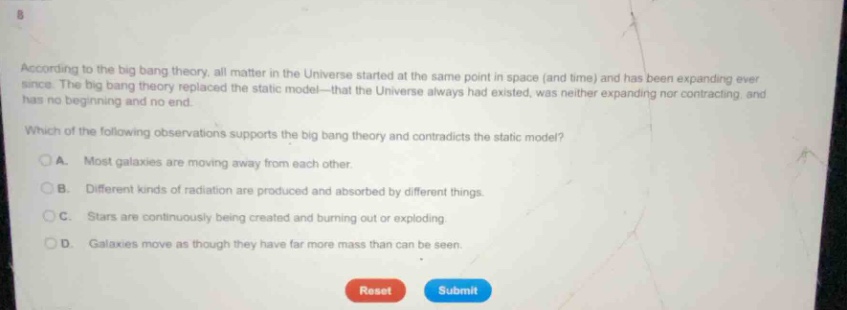 according to the big bang theory, all matter in the universe started at…