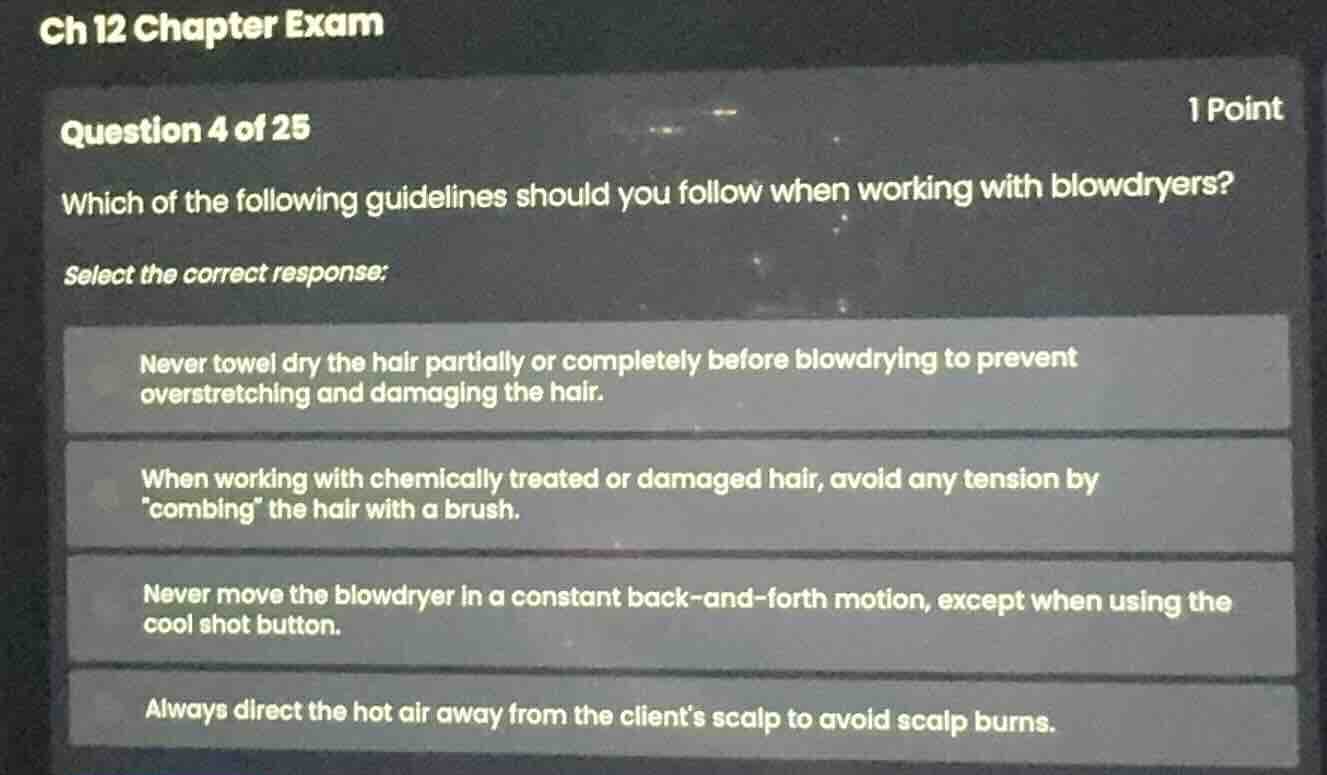 ch 12 chapter exam question 4 of 25 1 point which of the following guid…