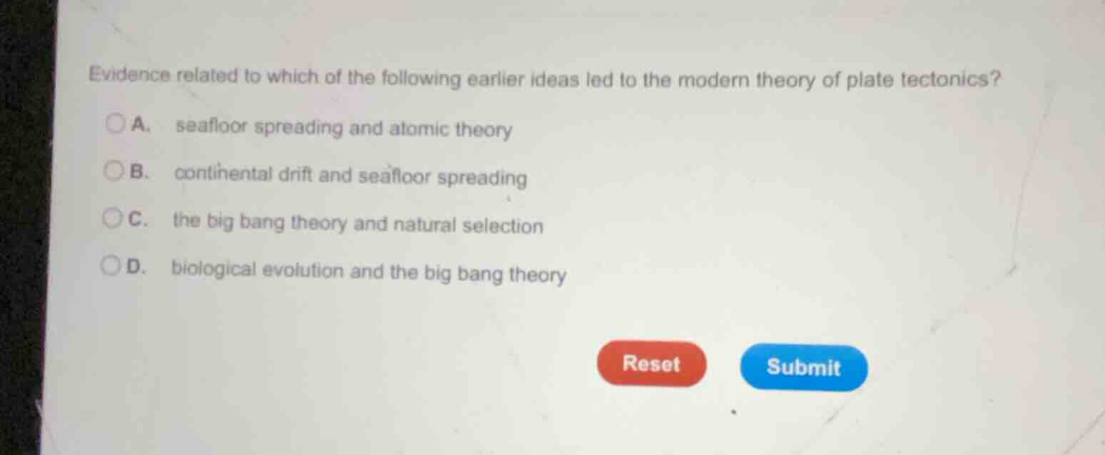 evidence related to which of the following earlier ideas led to the mod…