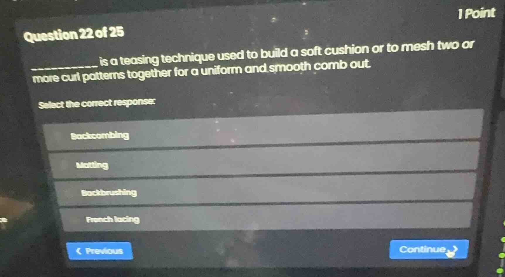 question 22 of 25 __________ is a teasing technique used to build a sof…