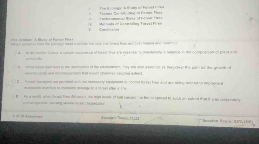 i. fire ecology: a study of forest fires ii. factors contributing to fo…