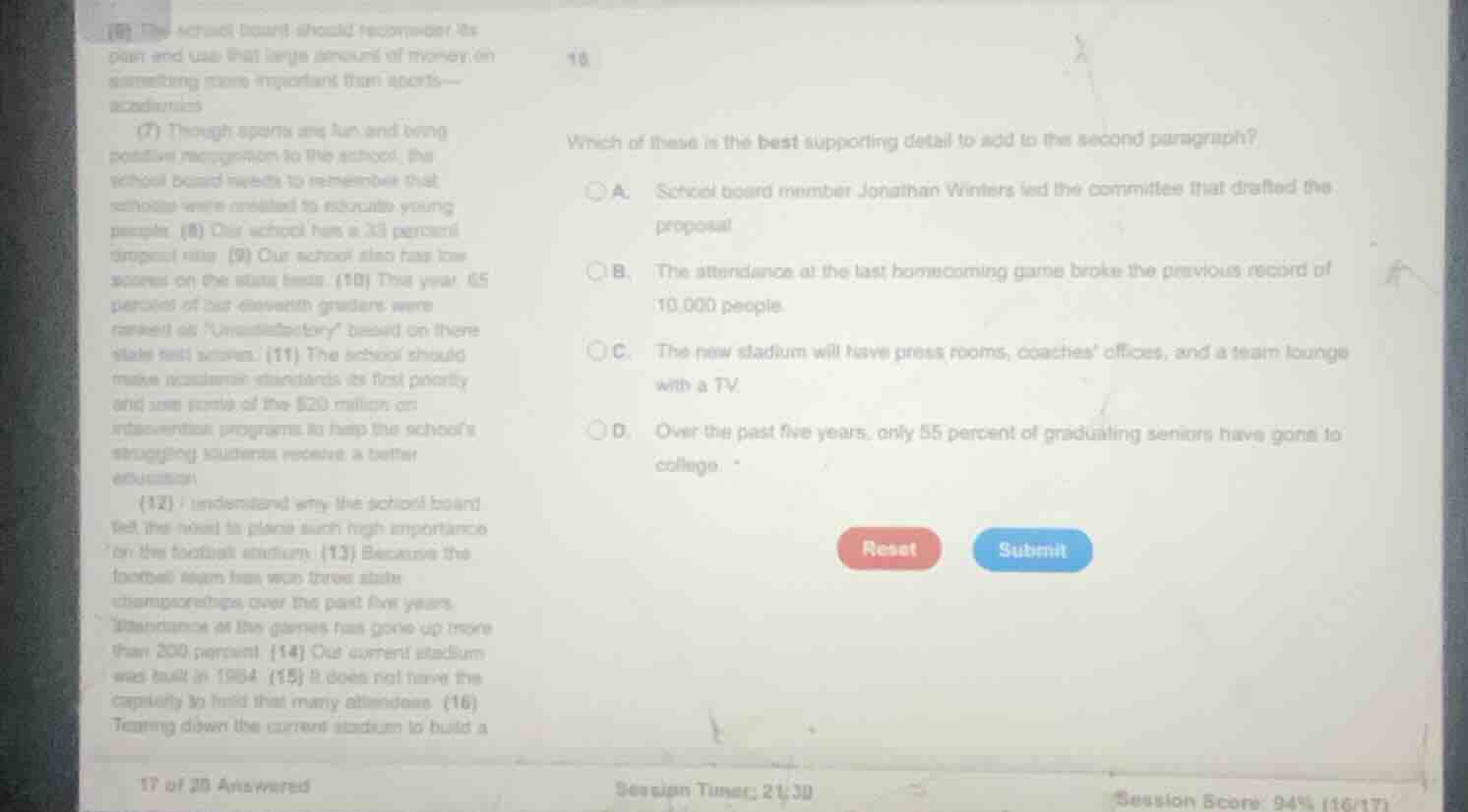 (6) the school board should reconsider its plan and use that large amou…