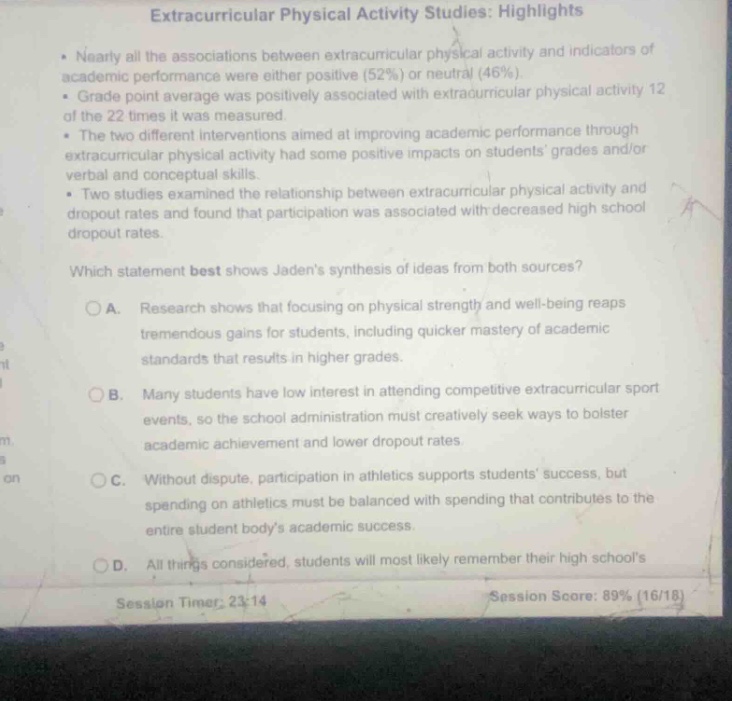 extracurricular physical activity studies: highlights * nearly all the …