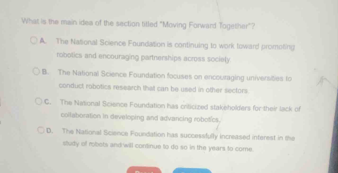what is the main idea of the section titled \moving forward together\? …